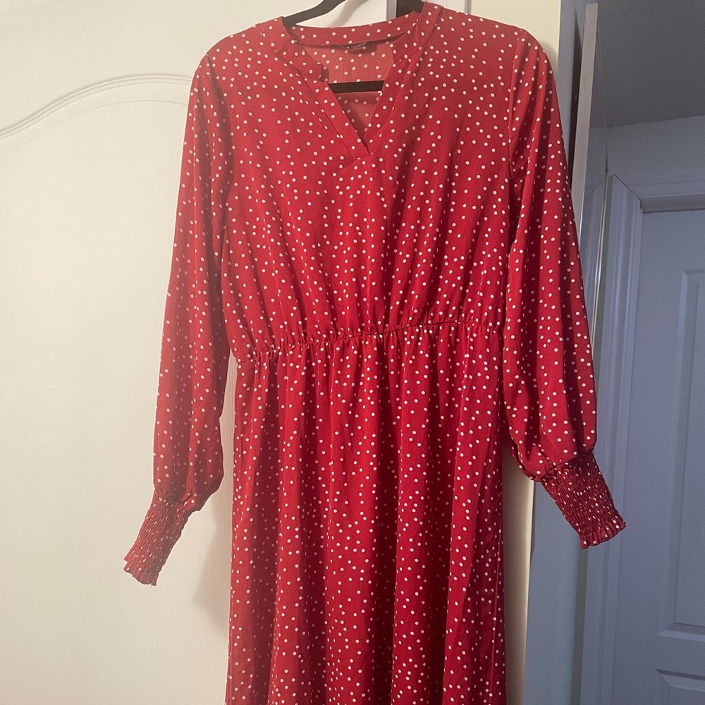 Polka dot red dress